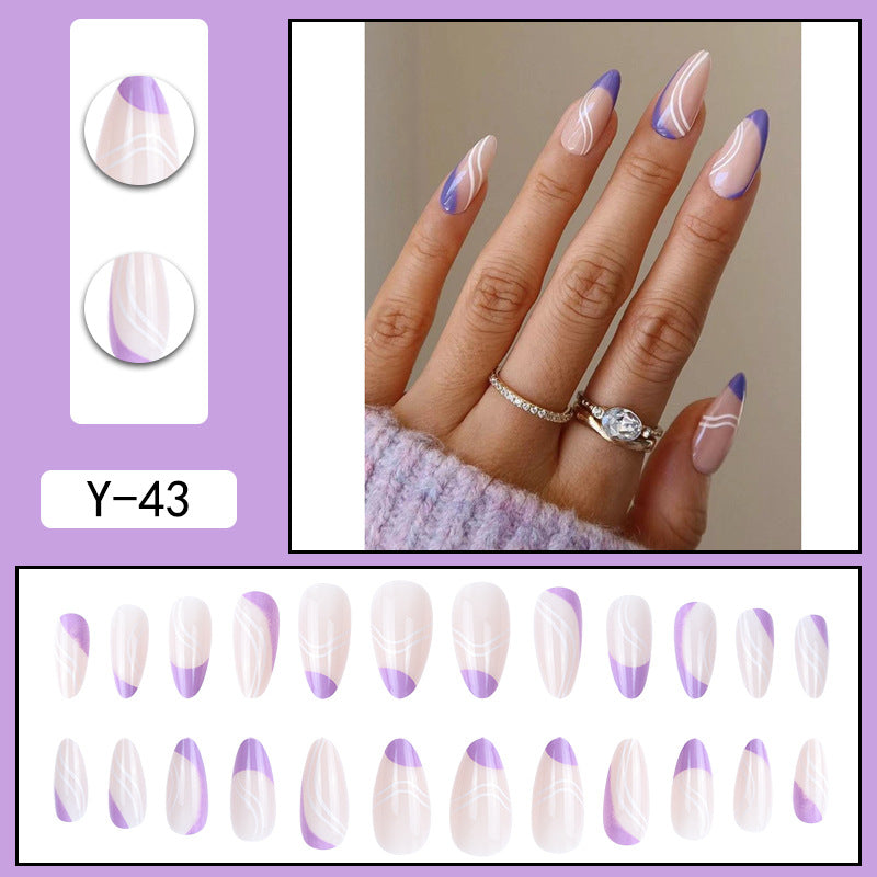 Manucure Patch Amovible Faux Ongle Court Finition Nail Art