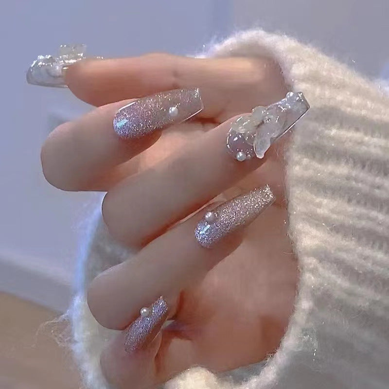 Faux patch détachable pour nail art, pièce de beauté colorée en strass