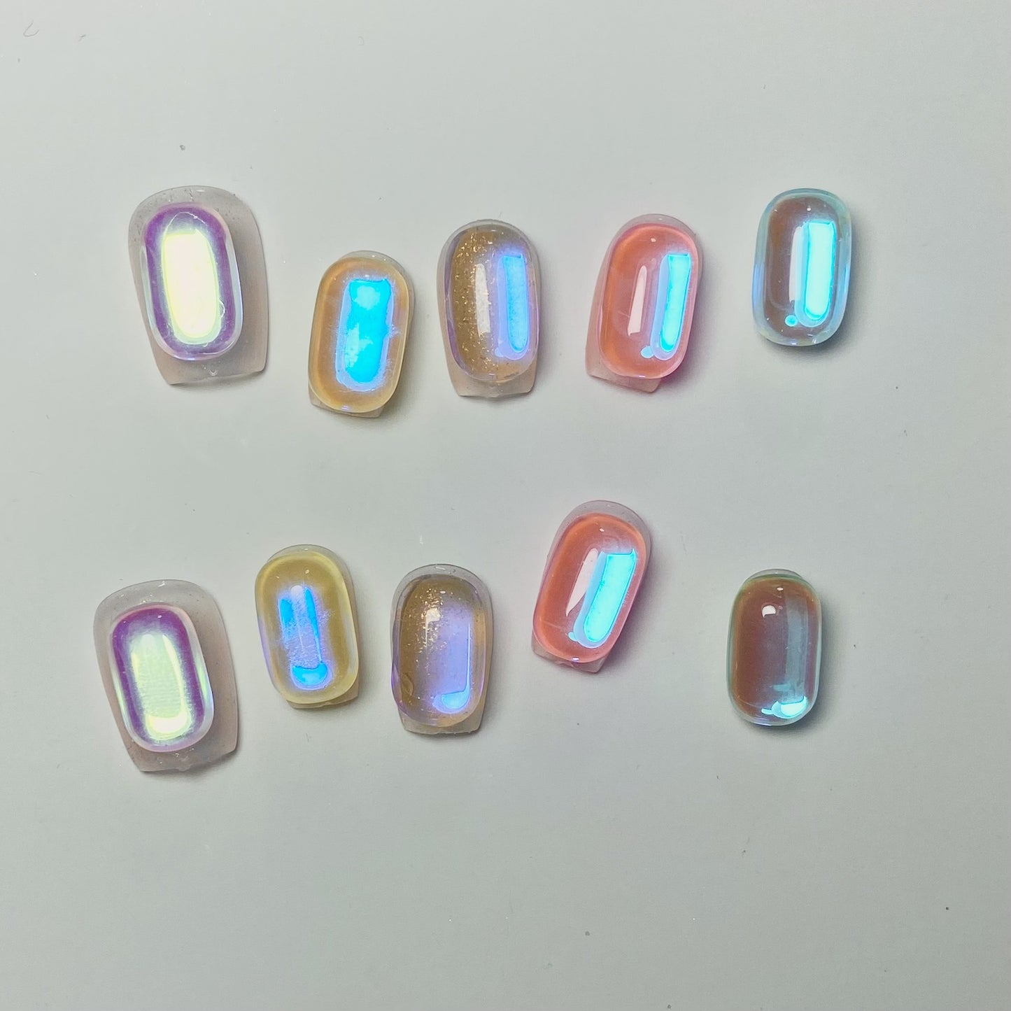 Nail Art coloré Aurora avec couleur Diamond