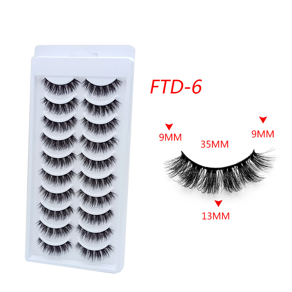 Double Pairs Of Eyelashes Natural Curling False Lashes