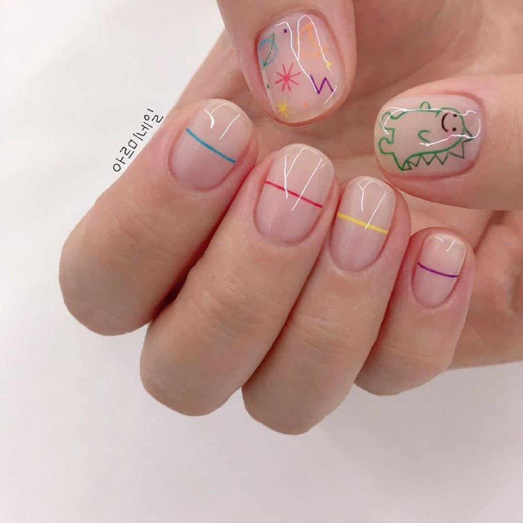 Dinosaur Adhesive Small Pattern Love Cartoon Nail Stickers