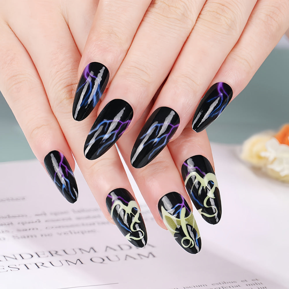 Nail art Halloween Dark Wear Armor Lightning Bat Goutte d'eau