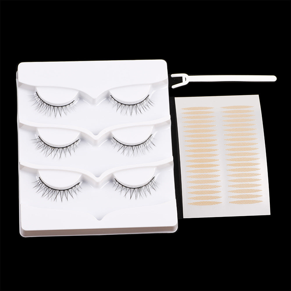 Artificial Plain Natural Five Double Pairs False Lashes