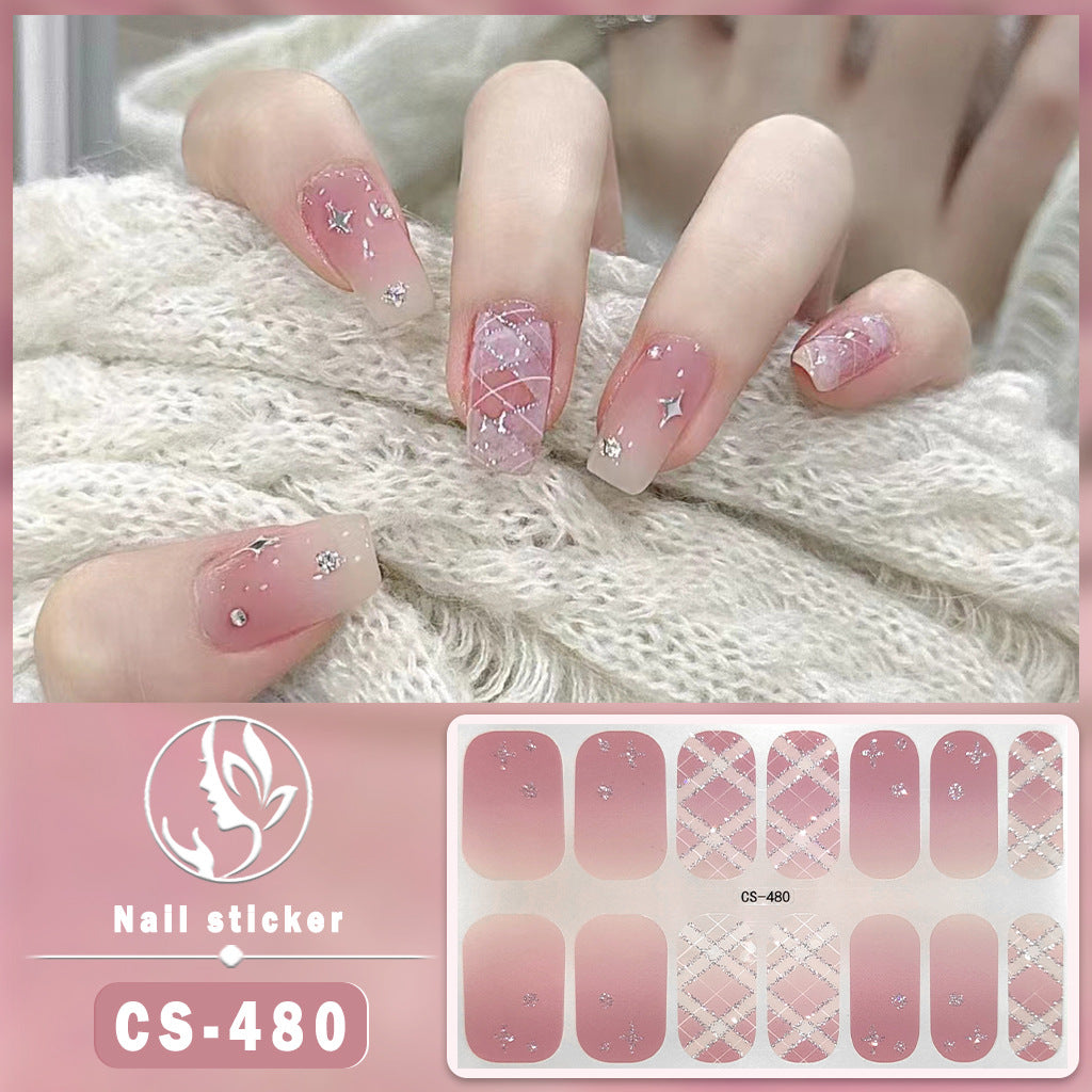 Autocollants pour ongles en gel imperméables avec motif de fleurs de vent