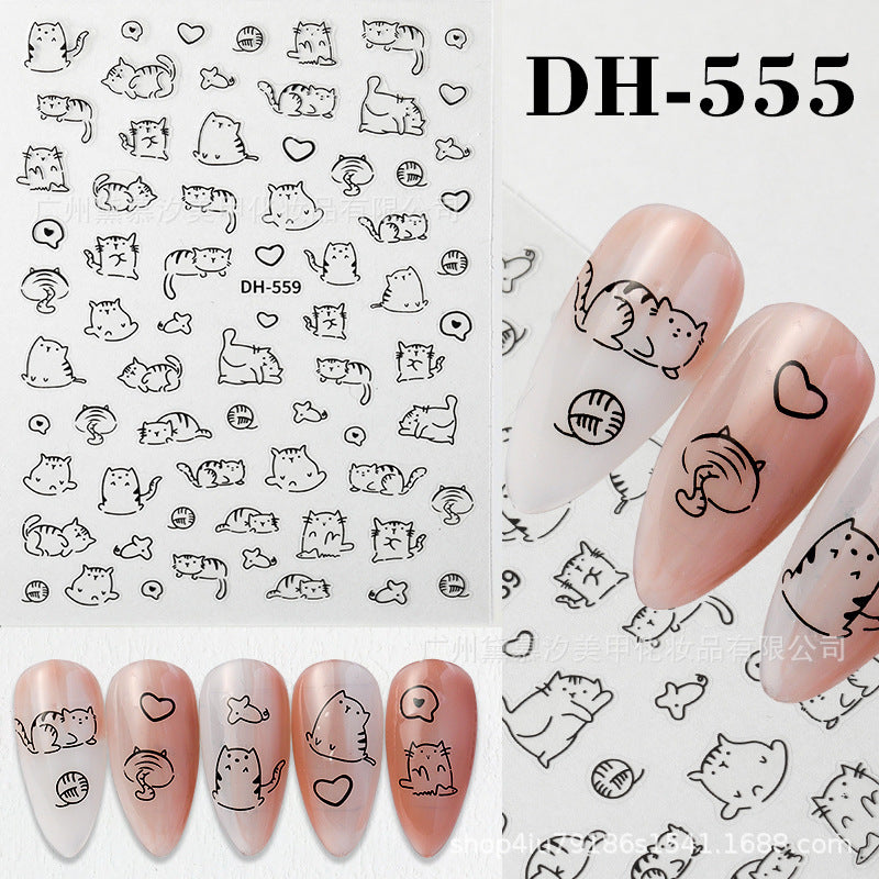 Pacha Dog Three-dimensional Cartoon Cute Relief Small Nail Stickers