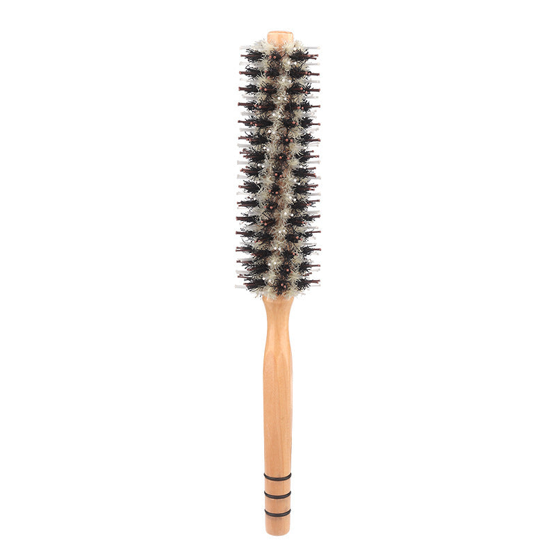 Brosse à cheveux ronde en forme de poire avec cylindre à boucler et peigne