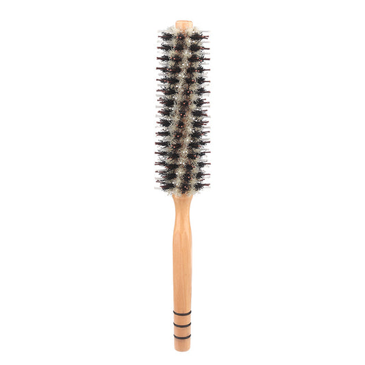 Brosse à cheveux ronde en forme de poire avec cylindre à boucler et peigne