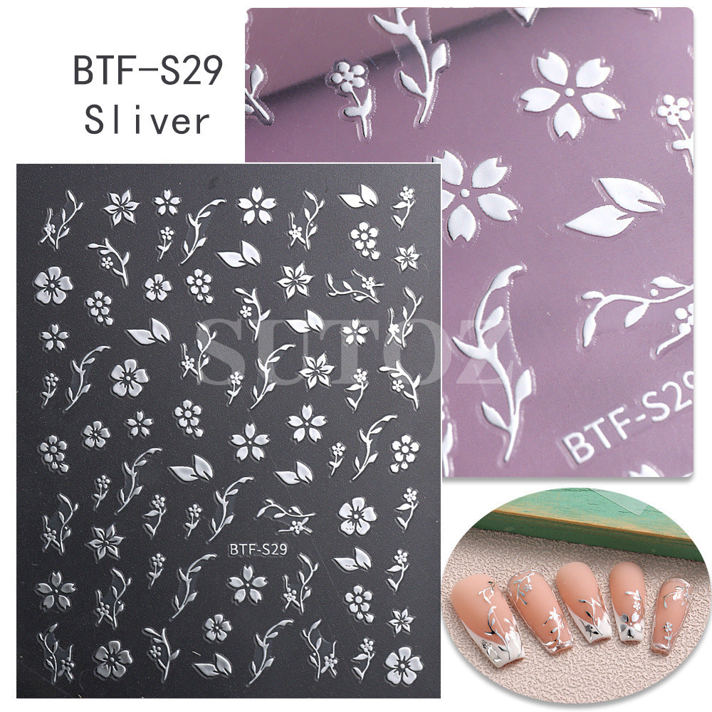 Simple Fresh Cherry Blossom Fingernail Decoration Nail Stickers