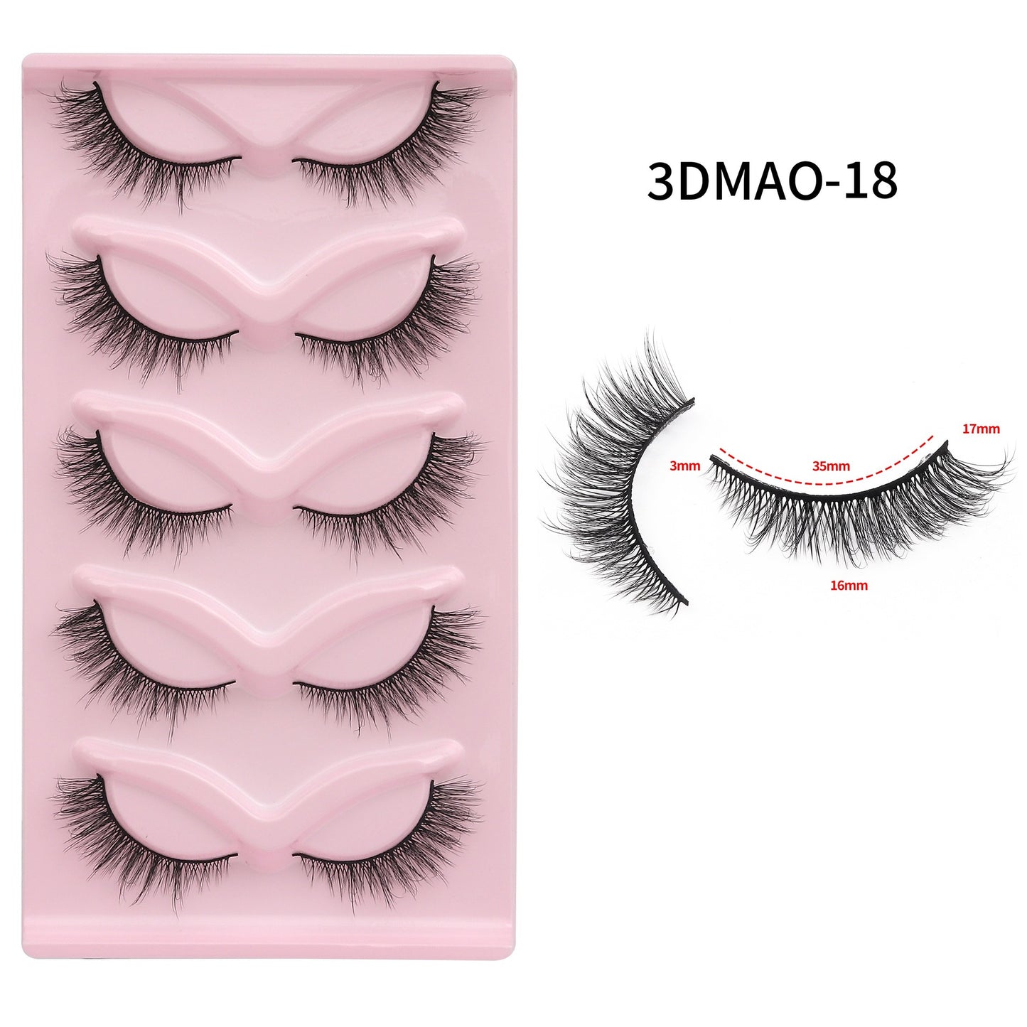 Five Pairs Of Cat Eyelashes Thick False Lashes