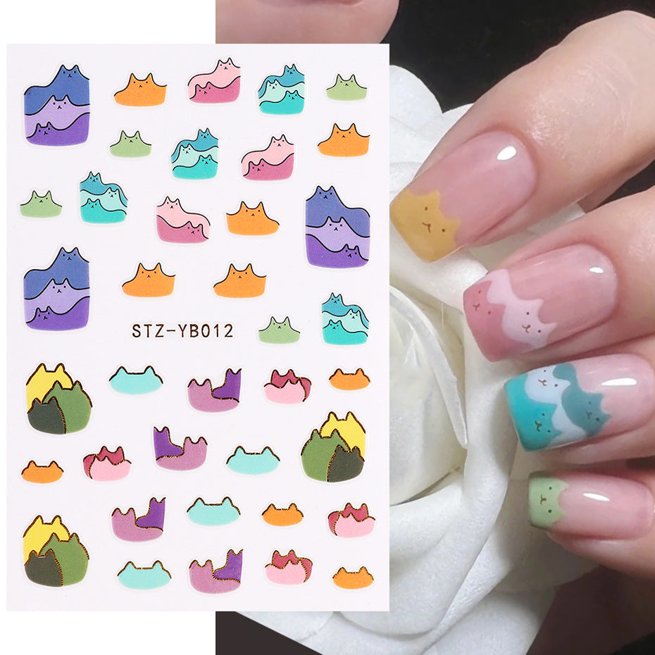 Glue Small Sweet Potato Summer Cute Bear Caterpillar Nail Stickers