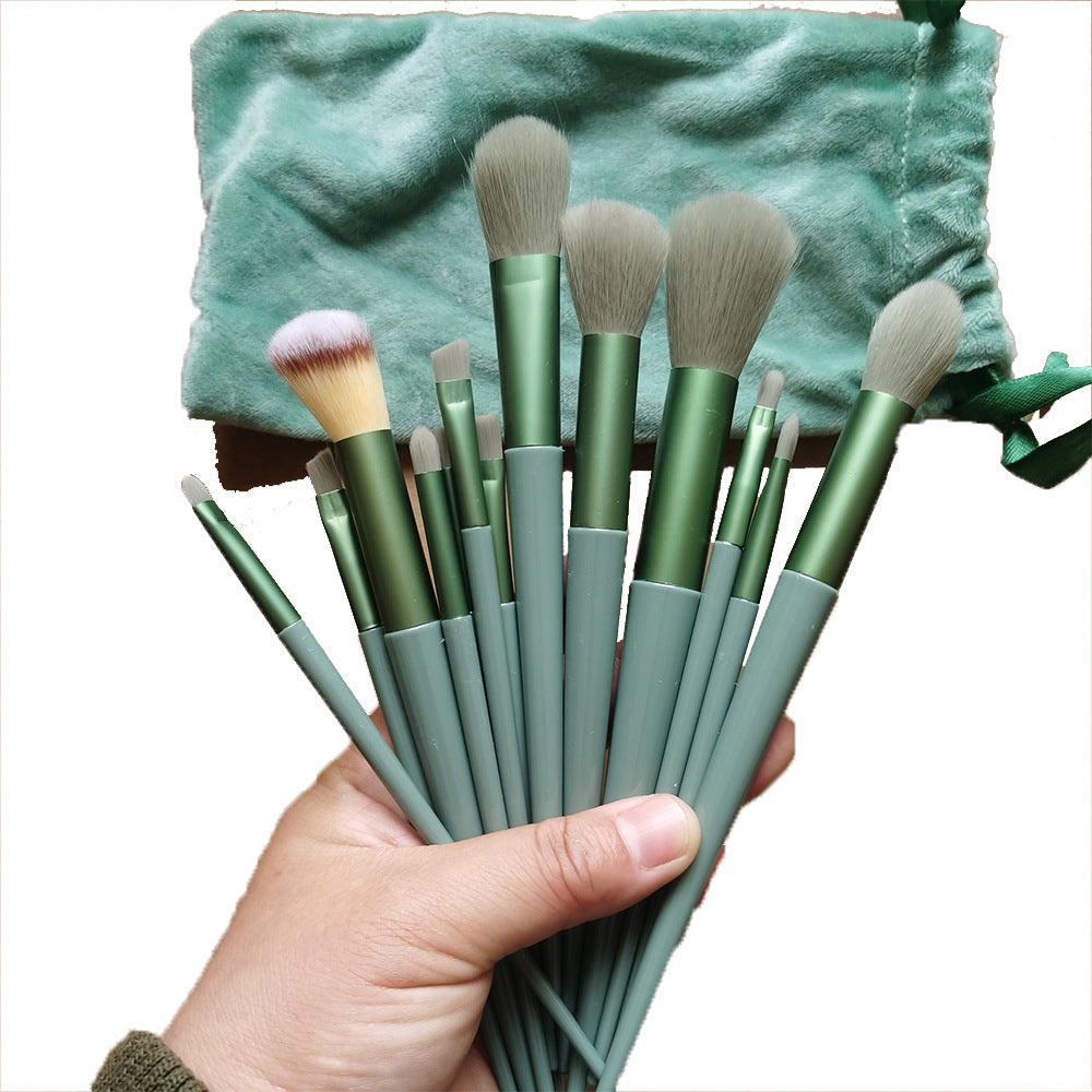 Four Green Brush Foundation Blush Loose Makeup Brushes Accessories