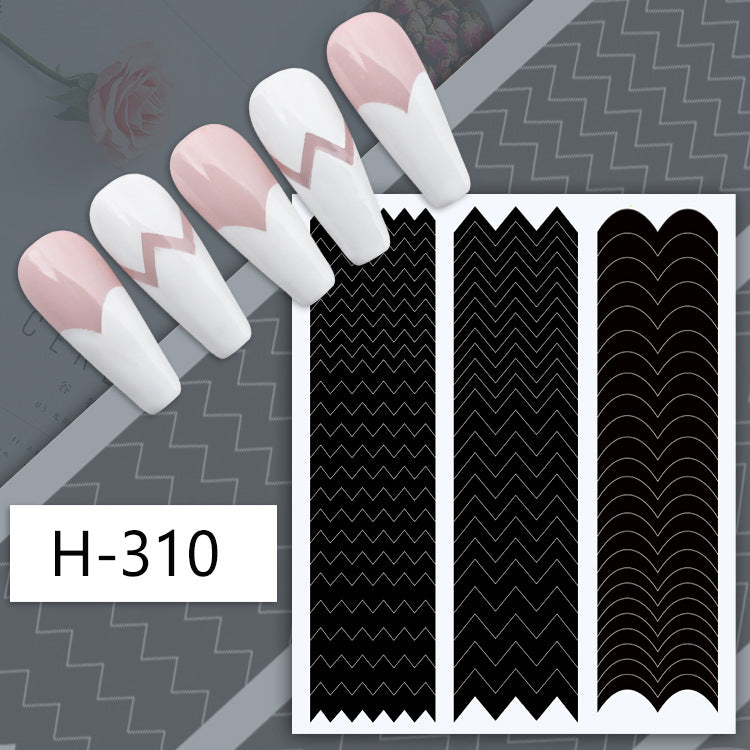 Popular Manicure French Black Edge Patch Nail Stickers