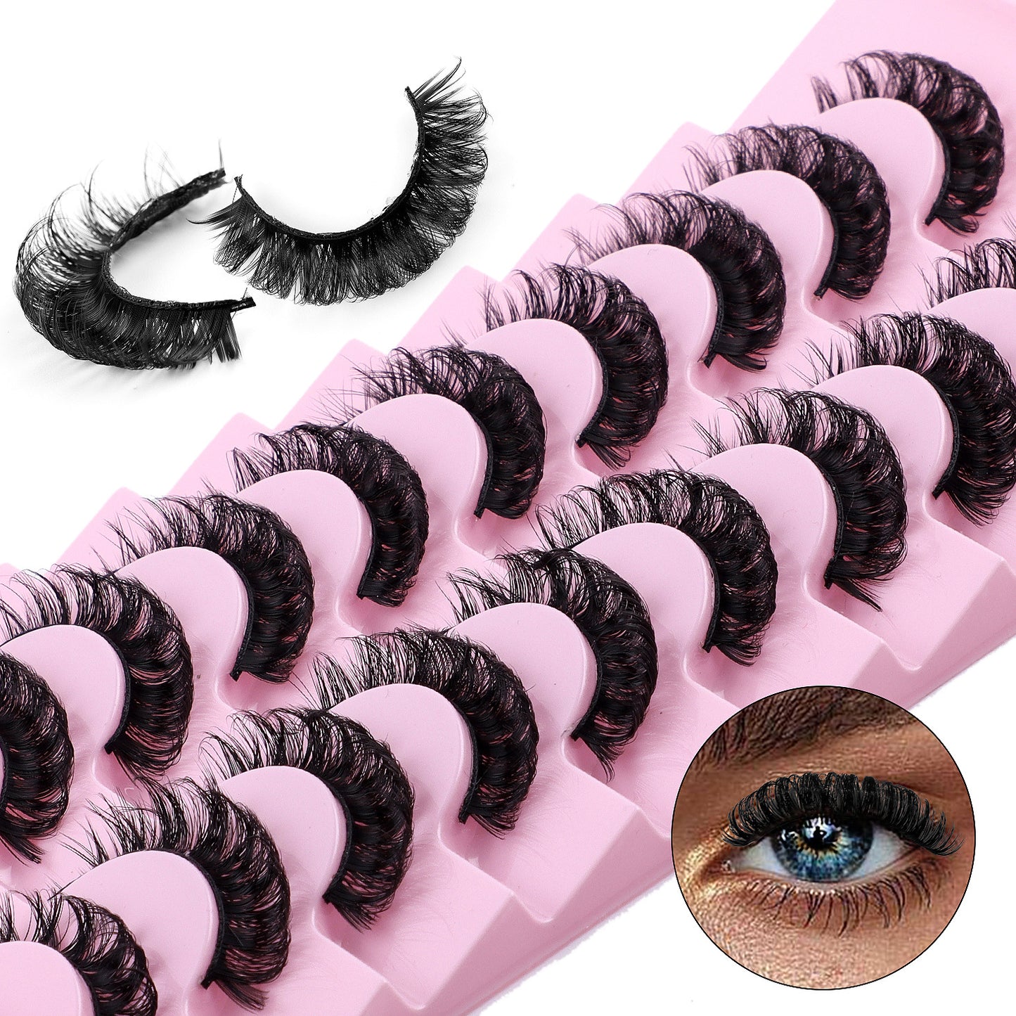 Russian Eyelashes Thick Curl Soft Curved False Lashes