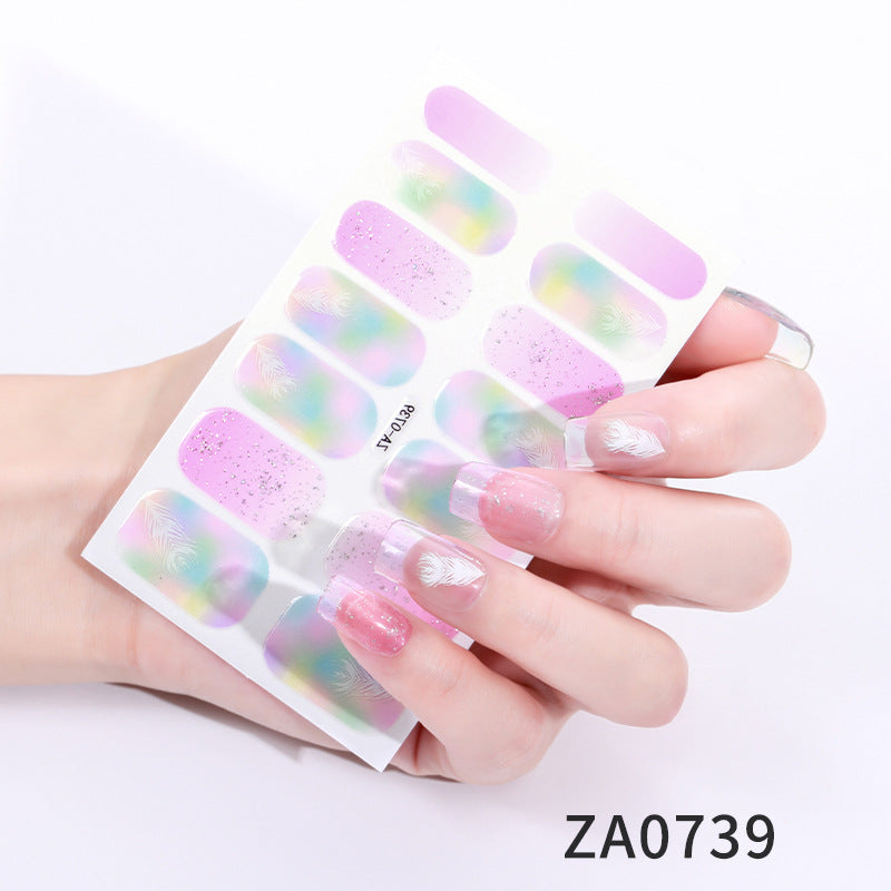 Flower Imitation Diamond Waterproof Love Paper Nail Stickers