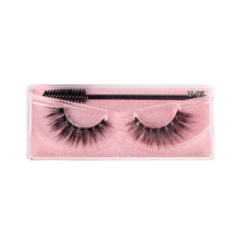 Thick Eyelashes Pair Cotton Stem Natural False Lashes