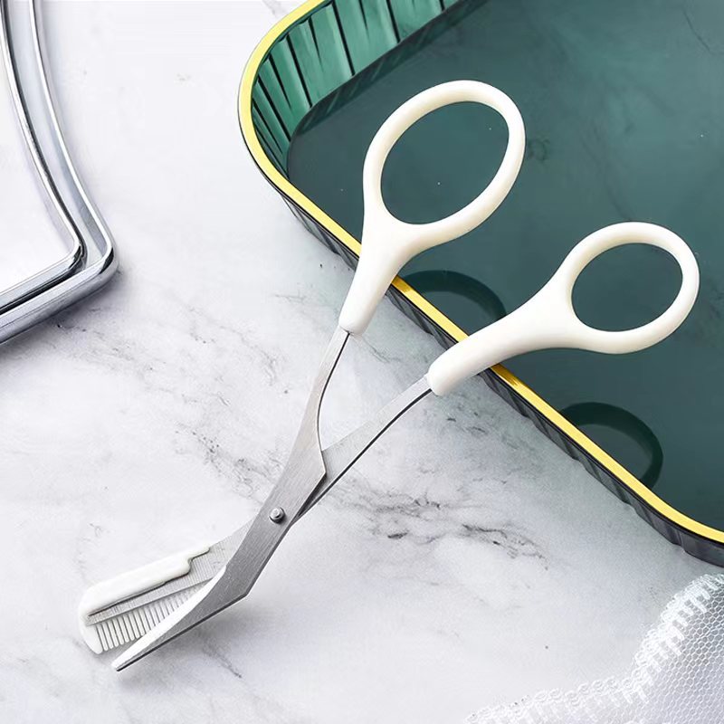 Scissors With Trimmer Curved Moon Knife Makeup Accessories