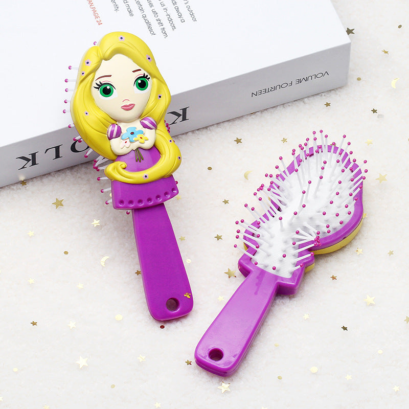 Mini brosses et peignes à cheveux en plastique rose pour la maison