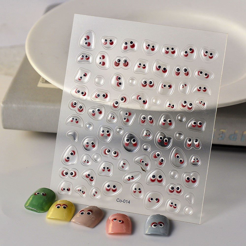 Cute Cat Claw Relief Adhesive Jelly Nail Stickers