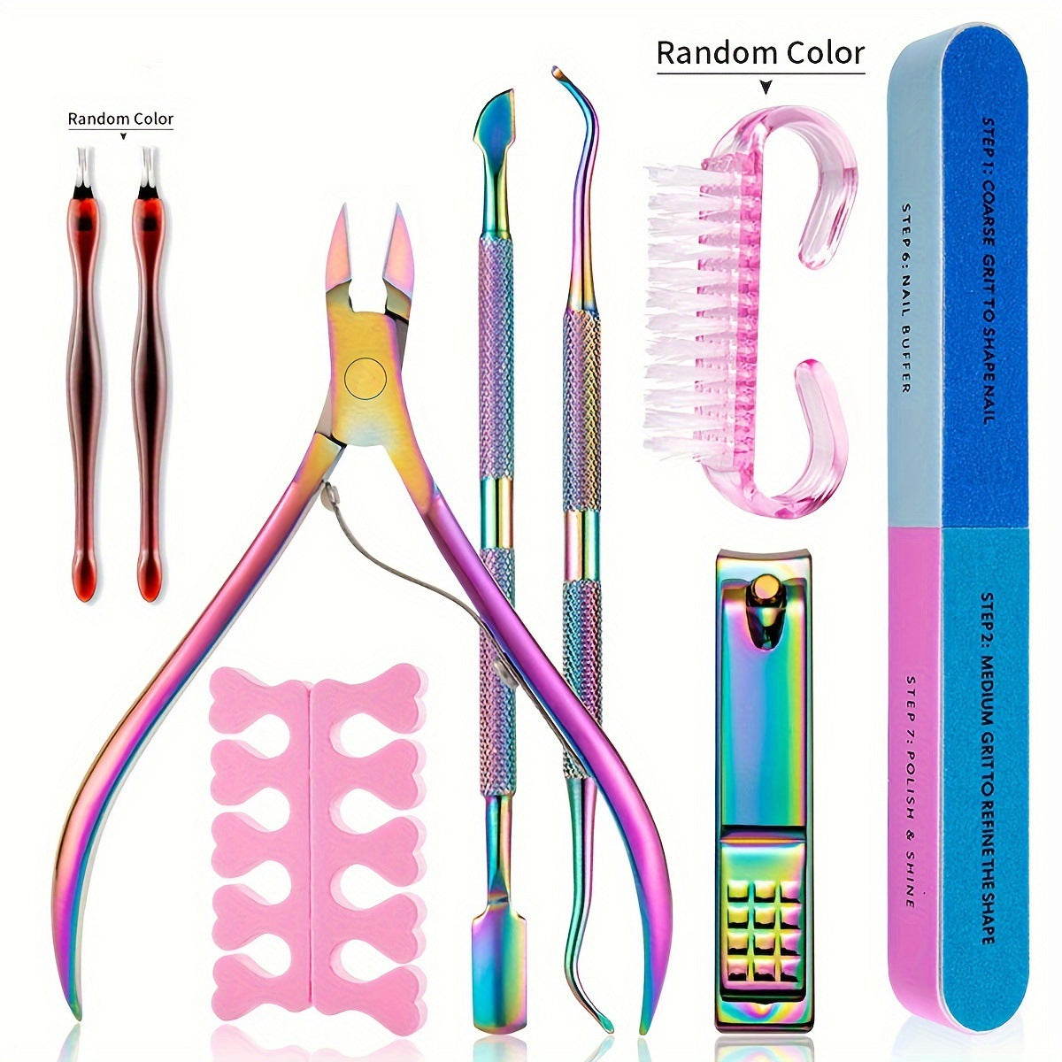 Ensemble d'outils de manucure, dissolvant et repousse-ongles