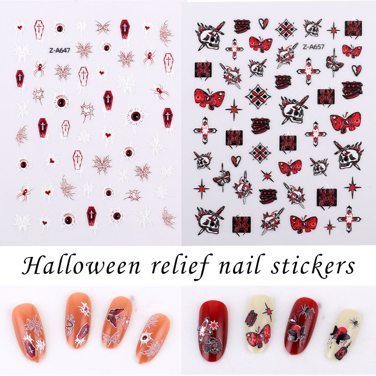 Cartoon Spider Web Ghost Pumpkin Lamp Nail Care Nail Art