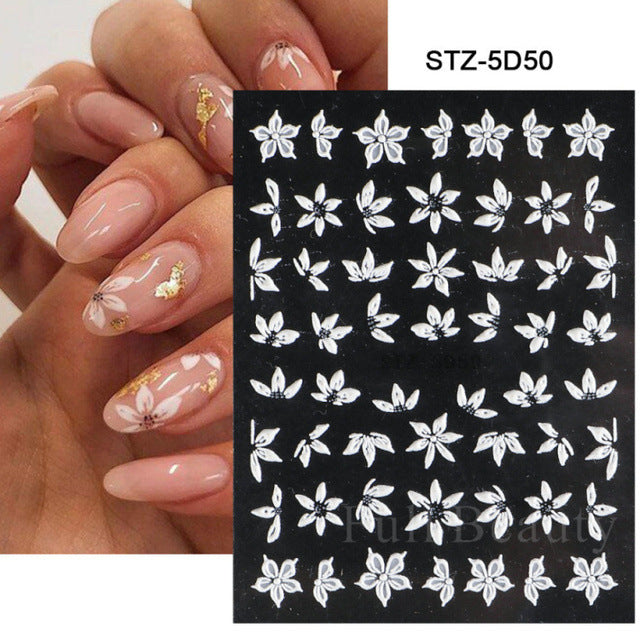 Pink Cherry Blossom Relief Stereo Nails Nail Care Nail Art