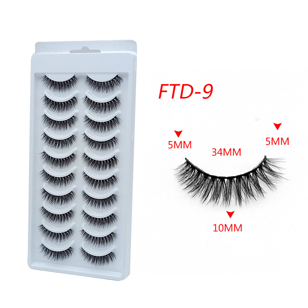 Double Pairs Of Eyelashes Natural Curling False Lashes