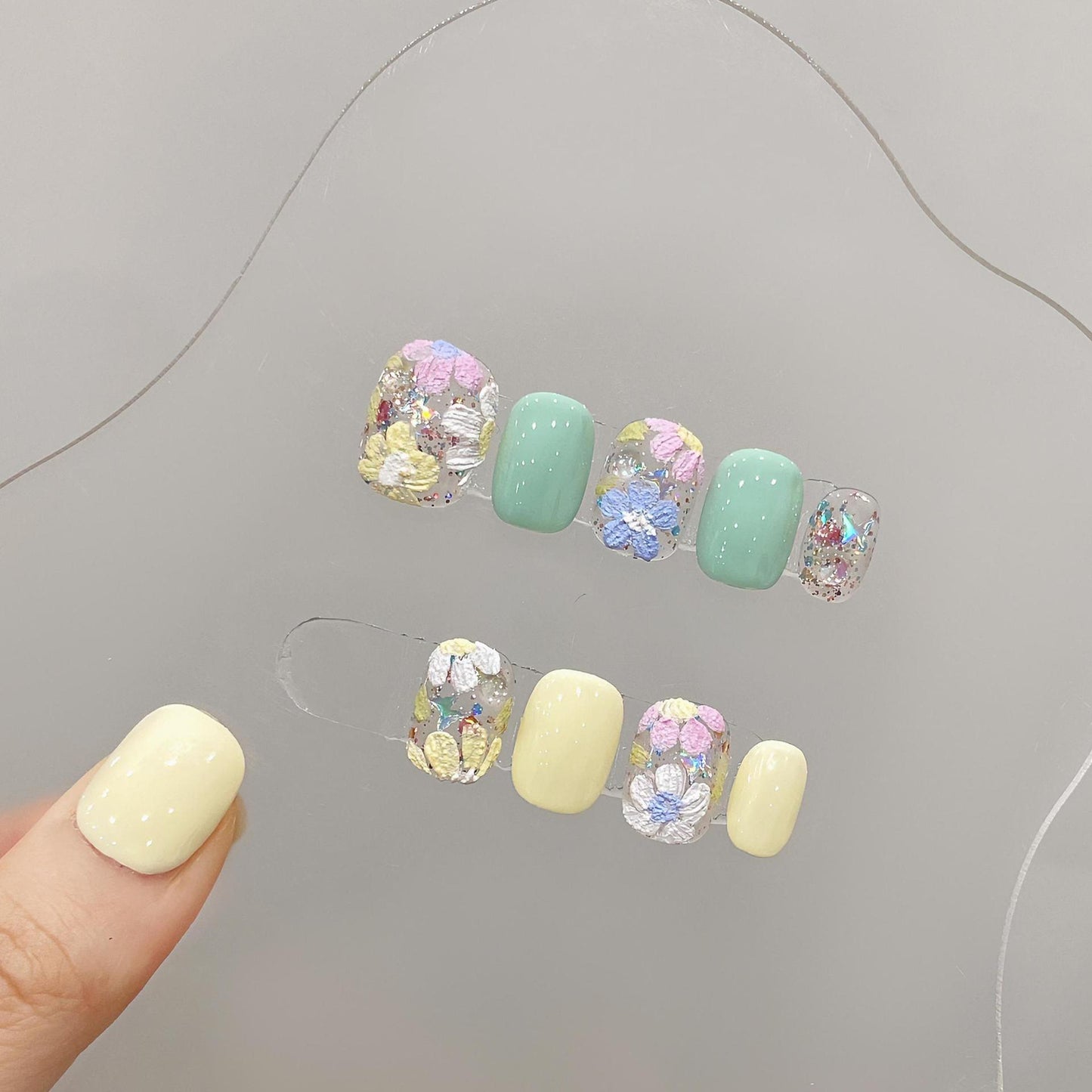 Series Beauty Handmade Wear Fake Patch Nail Stickers