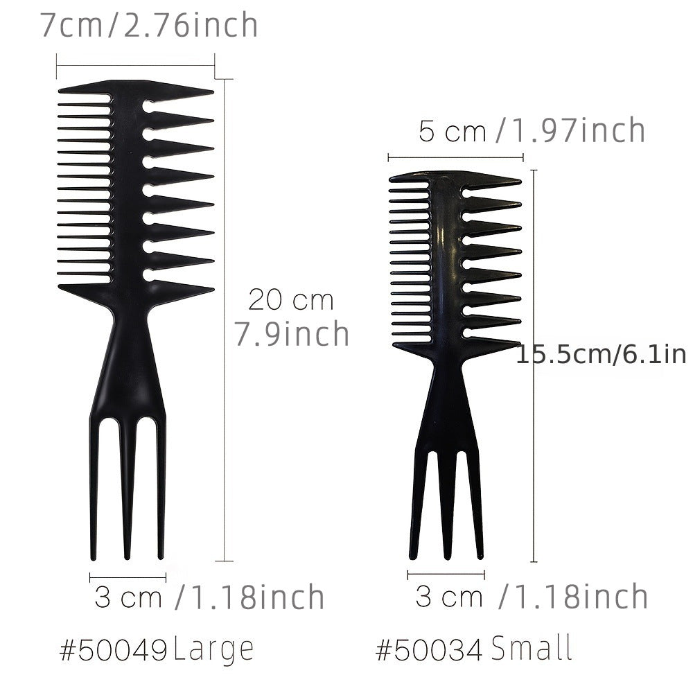 Men's Plastic Black Oil Head Modeling Barber Shop Hair Brushes & Combs