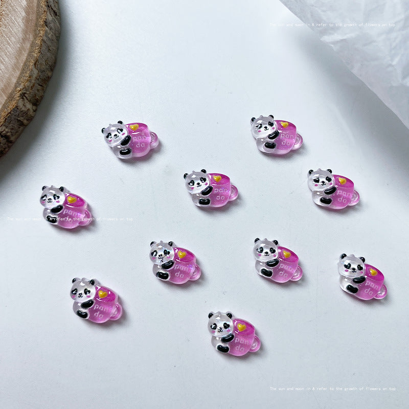 Style Ornament Cute Little Panda Cartoon Nail Care Nail Art