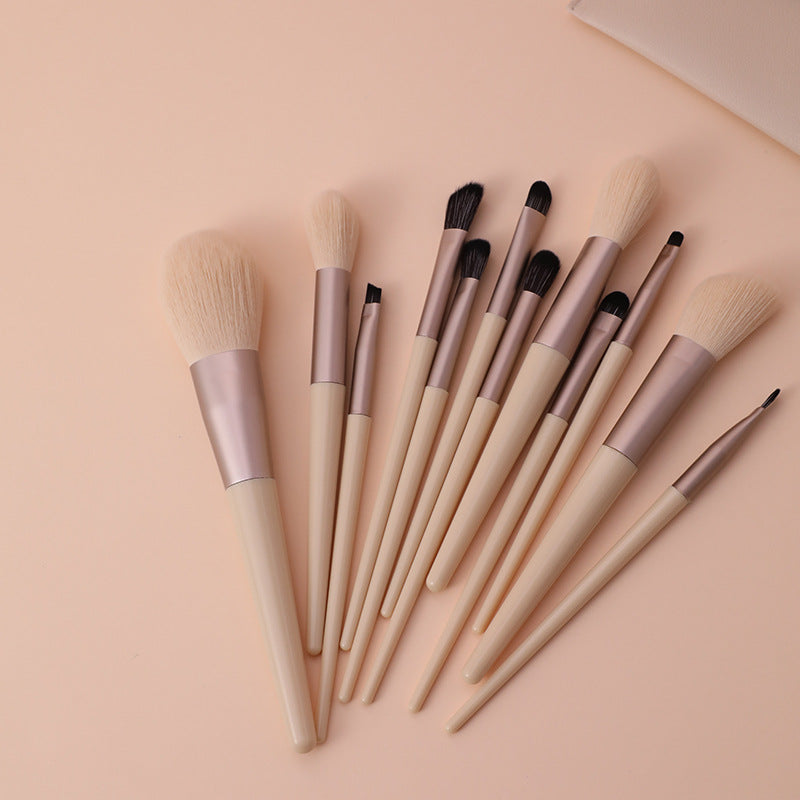 Cream Style Morandi Full Of Soft Fur Makeup Brushes Accessories