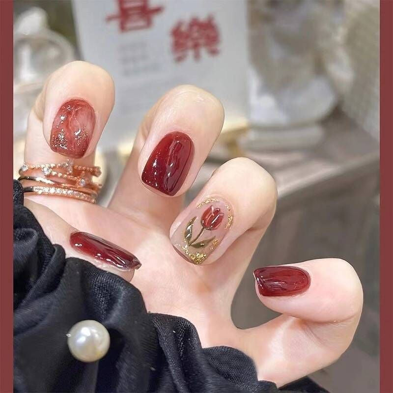 Simple Boiled Water Wear Touch Manicure Nail Stickers