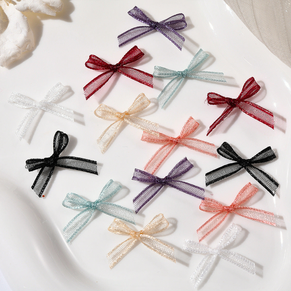 Ribbon Bow Ornament Dream Organza Ballet Nail Care Nail Art