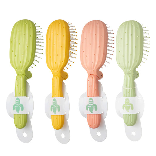 Coussin d'air pliable portable en forme de cactus pour brosses et peignes à cheveux