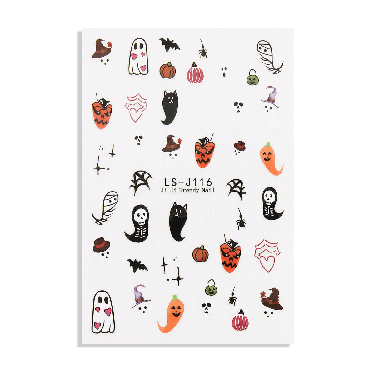 Manicure Halloween Cartoon White Ghost Pumpkin Nail Stickers