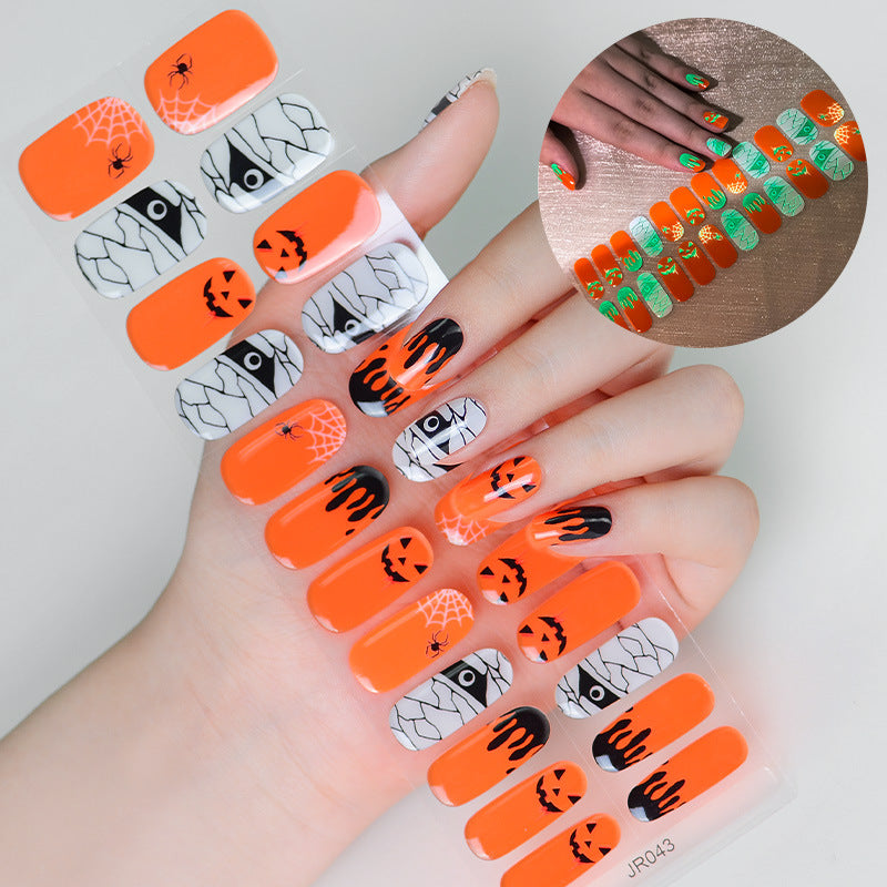 Autocollants pour ongles en gel lumineux classiques et décontractés pour Halloween