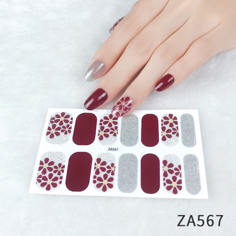 Flower Imitation Diamond Waterproof Love Paper Nail Stickers