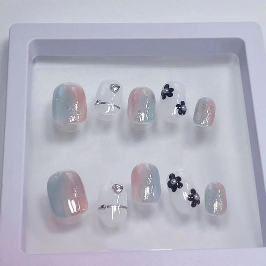 Sirène en fleurs, jolis cristaux UV amovibles pour nail art