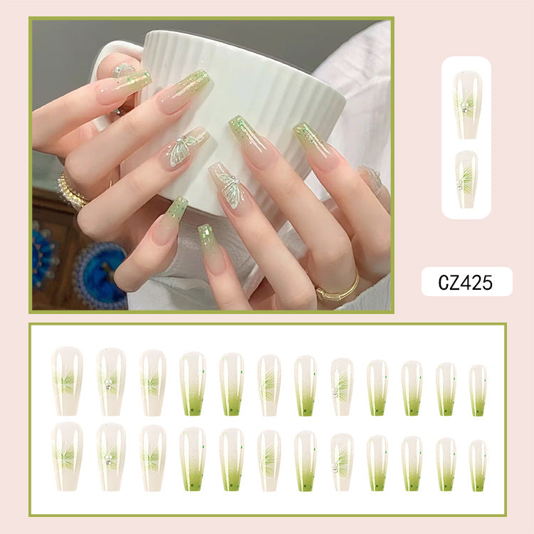 Pièce de beauté longue et faite à la main en forme de papillon pour nail art