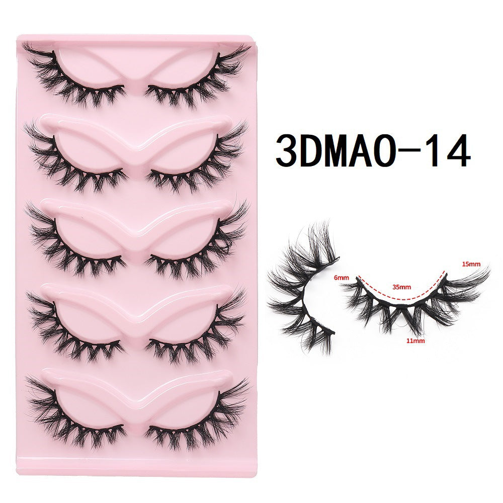 Five Pairs Of Cat Eyelashes Thick False Lashes