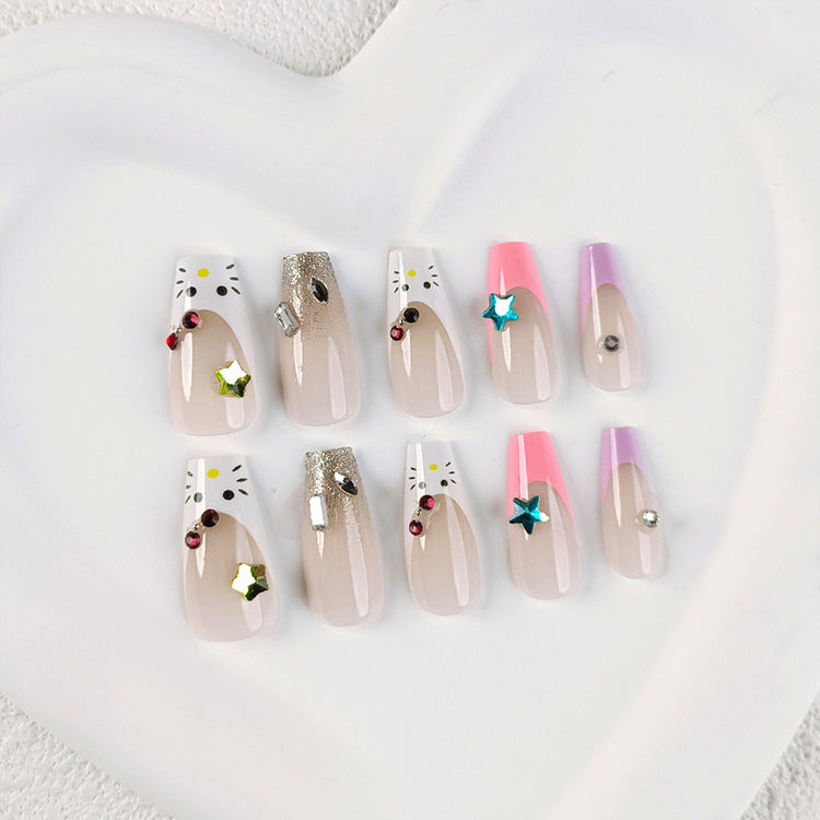 Pièce de beauté longue et faite à la main en forme de papillon pour nail art