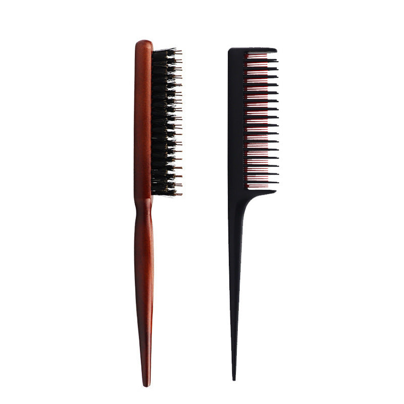 Peignes et brosses à cheveux pour coiffure bouclée avec queue pointue et chignon de soirée