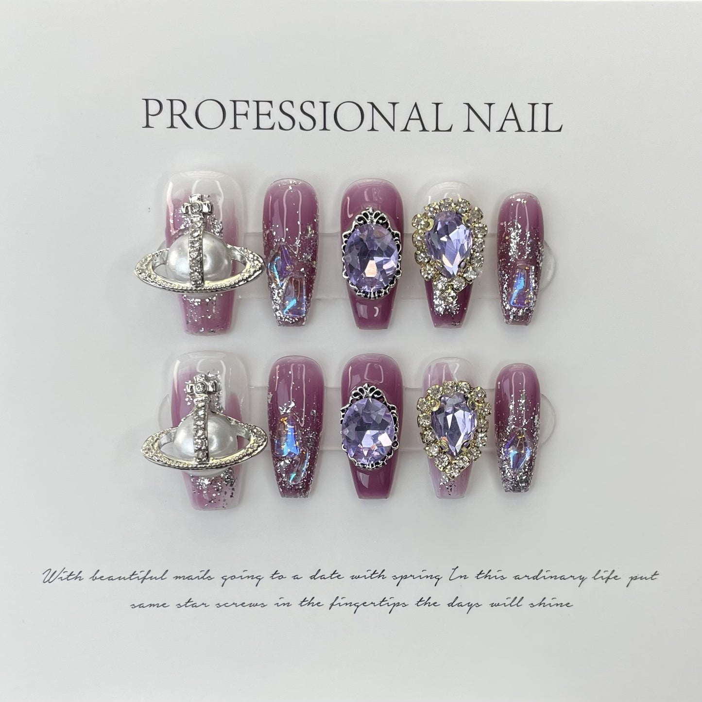 Handmade Wear Light Luxury Full Diamond Flash Nail Stickers