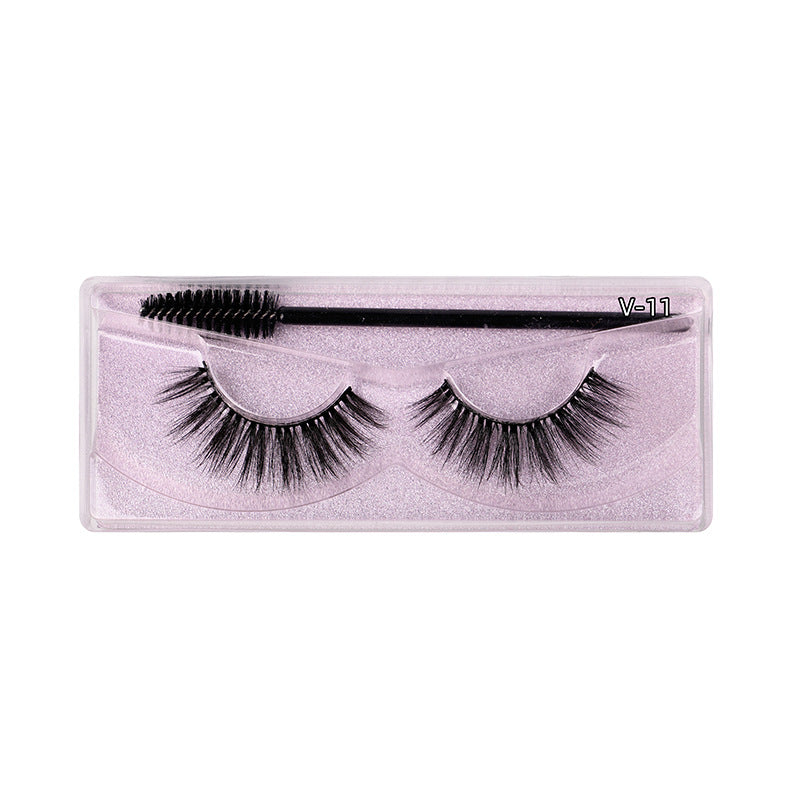 Thick Eyelashes Pair Cotton Stem Natural False Lashes