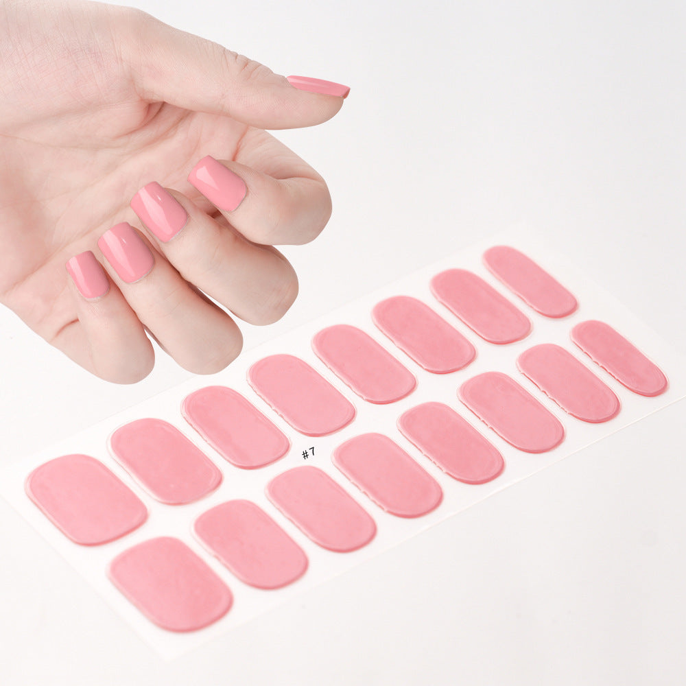 Autocollants pour ongles en papier de couleur pure, durables et imperméables