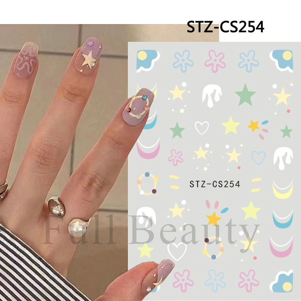 Fresh Little Daisy Yellow White Cute Nail Stickers