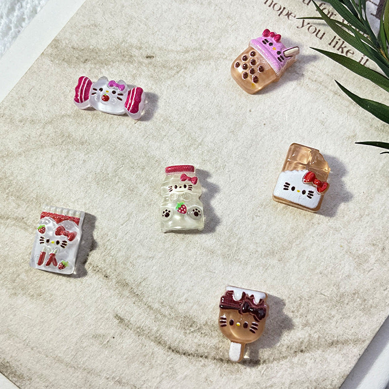 Manicure Snack Cat Ornament Cute Dessert Nail Care Nail Art