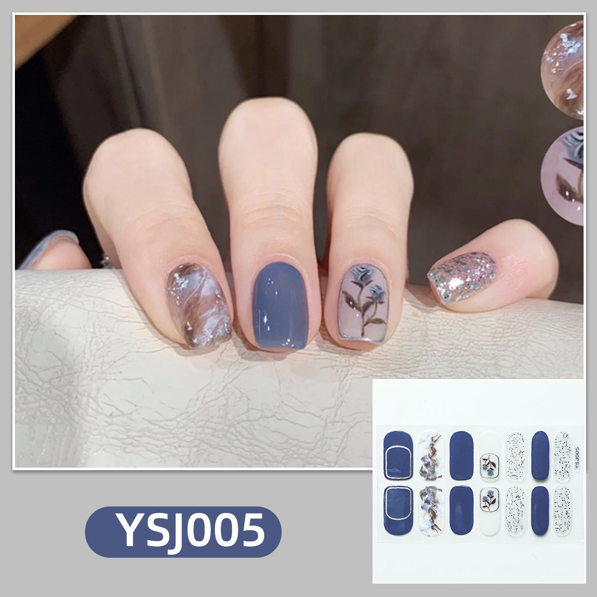 Gradient Bronzing Paper Tulip Cartoon Cute Nail Stickers