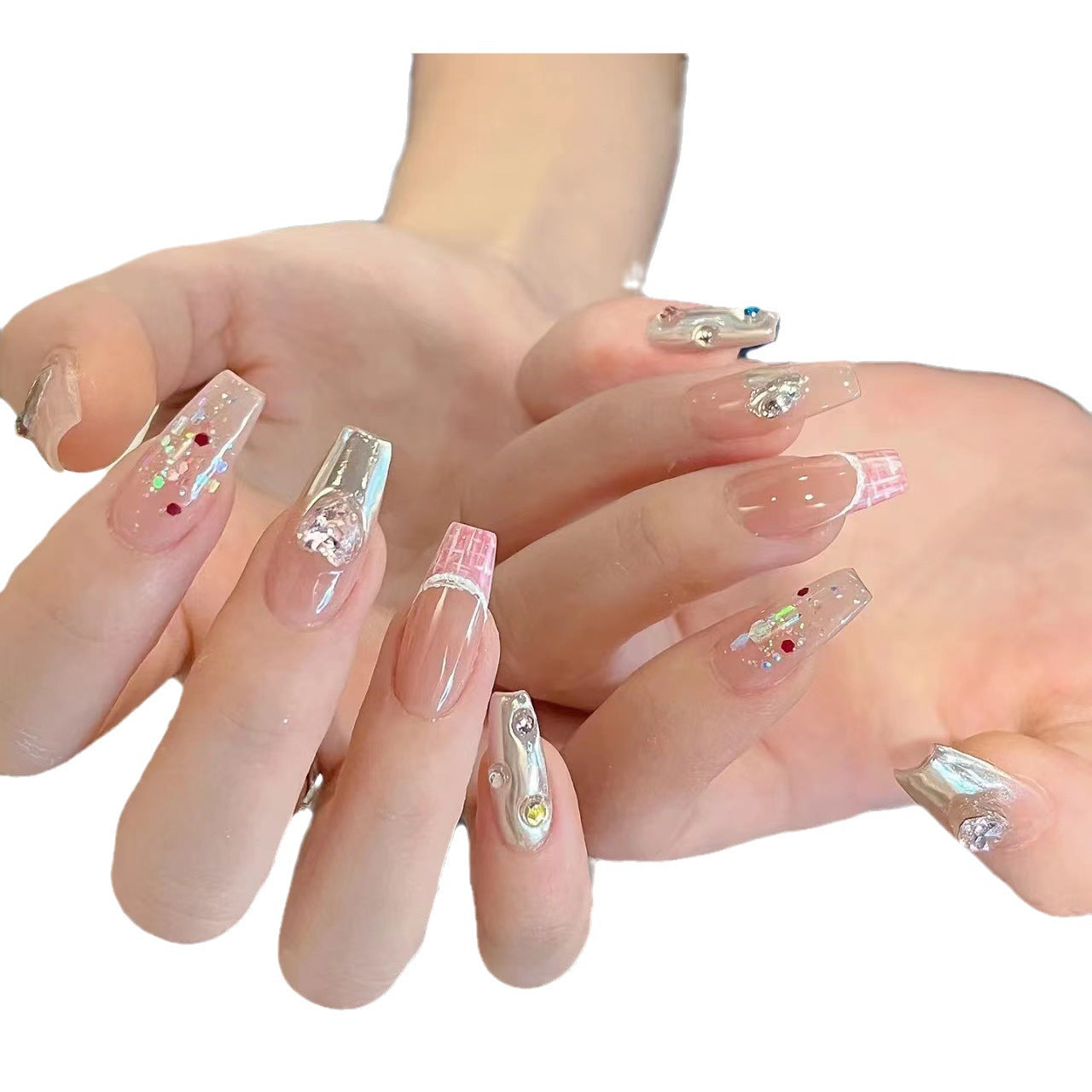 Portez de faux patchs Love Magic Mirror Rich Nail Stickers