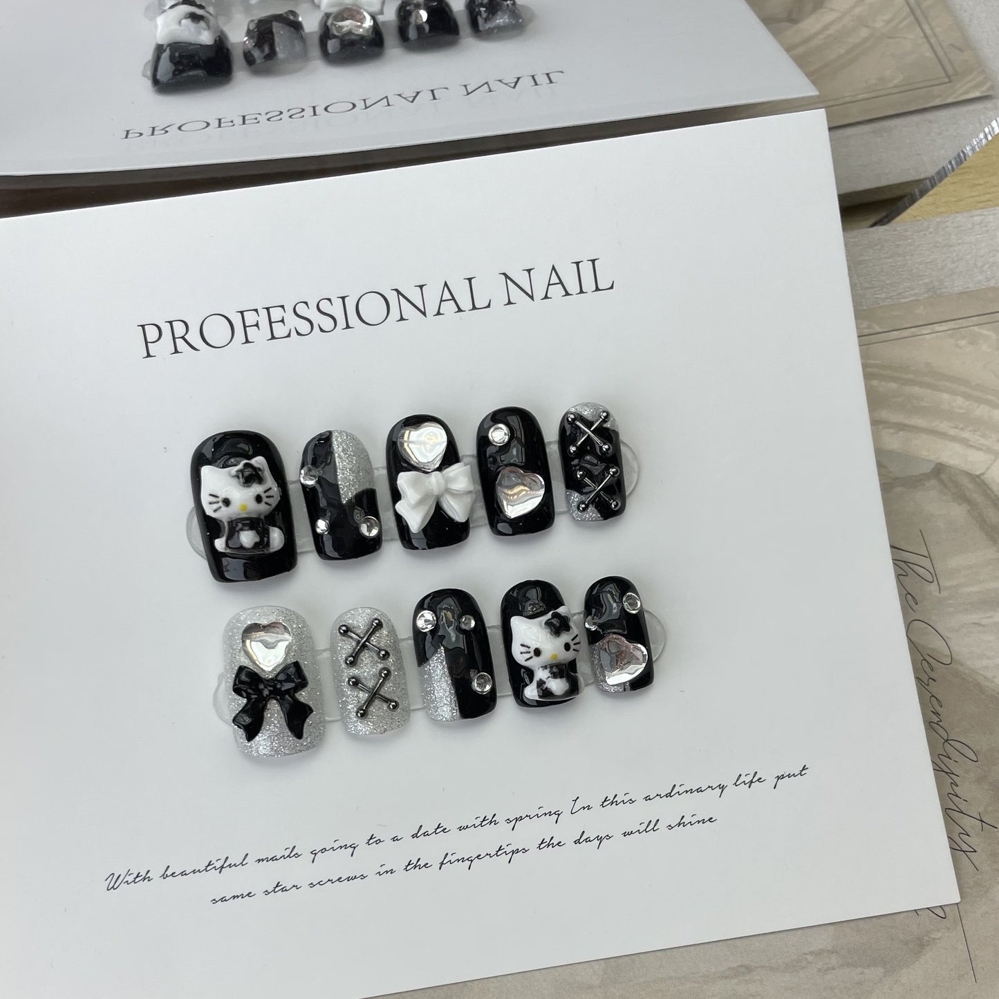 Handmade Wear Armor Dark Black Series Nail Stickers