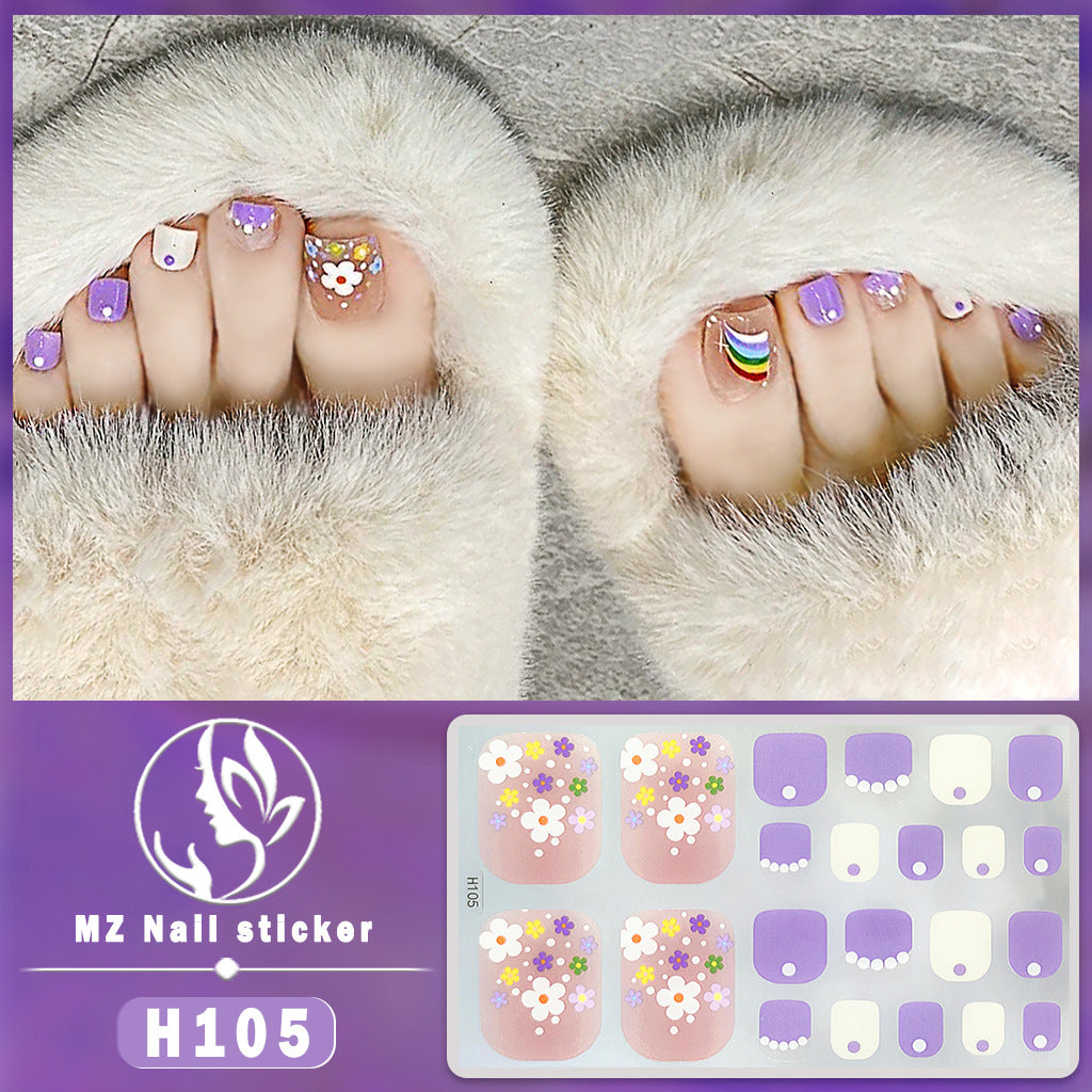 Feet Paper Imitation Diamond Waterproof Durable Nail Stickers